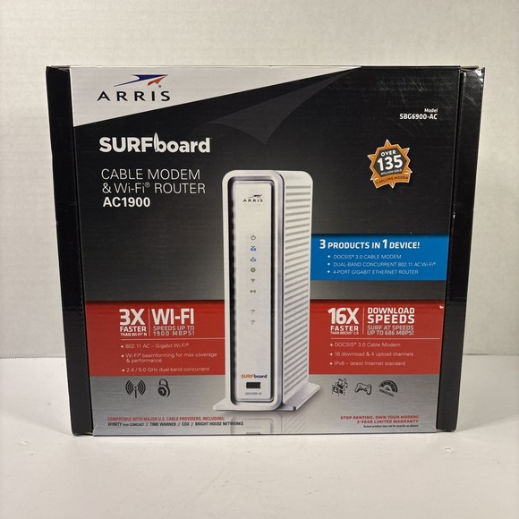 Arris Other - ARRIS SURFboard SBG6900-AC Cable Modem WiFi Router DOCSIS 3.0 AC1900 Dual Band